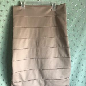 Beige Pencil Skirt